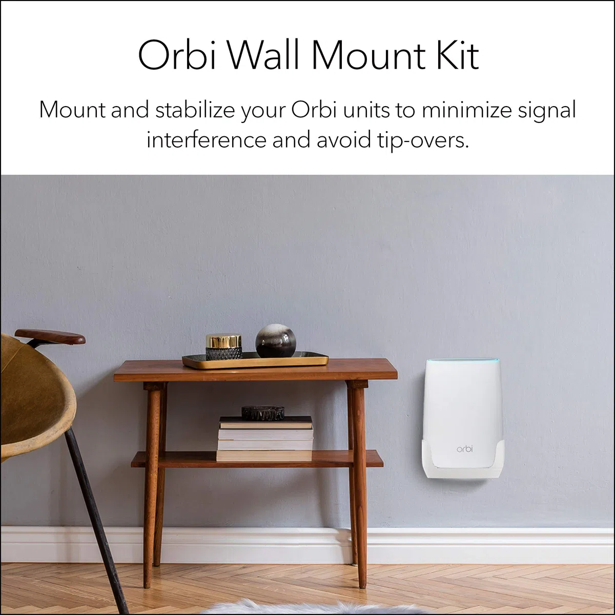 Netgear Orbi RBKWM Wall Mount - Compatibile con router WiFi Orbi, Satellite, RBK50, RBK752, RBK852, RBK853 e altro, 1 confezione