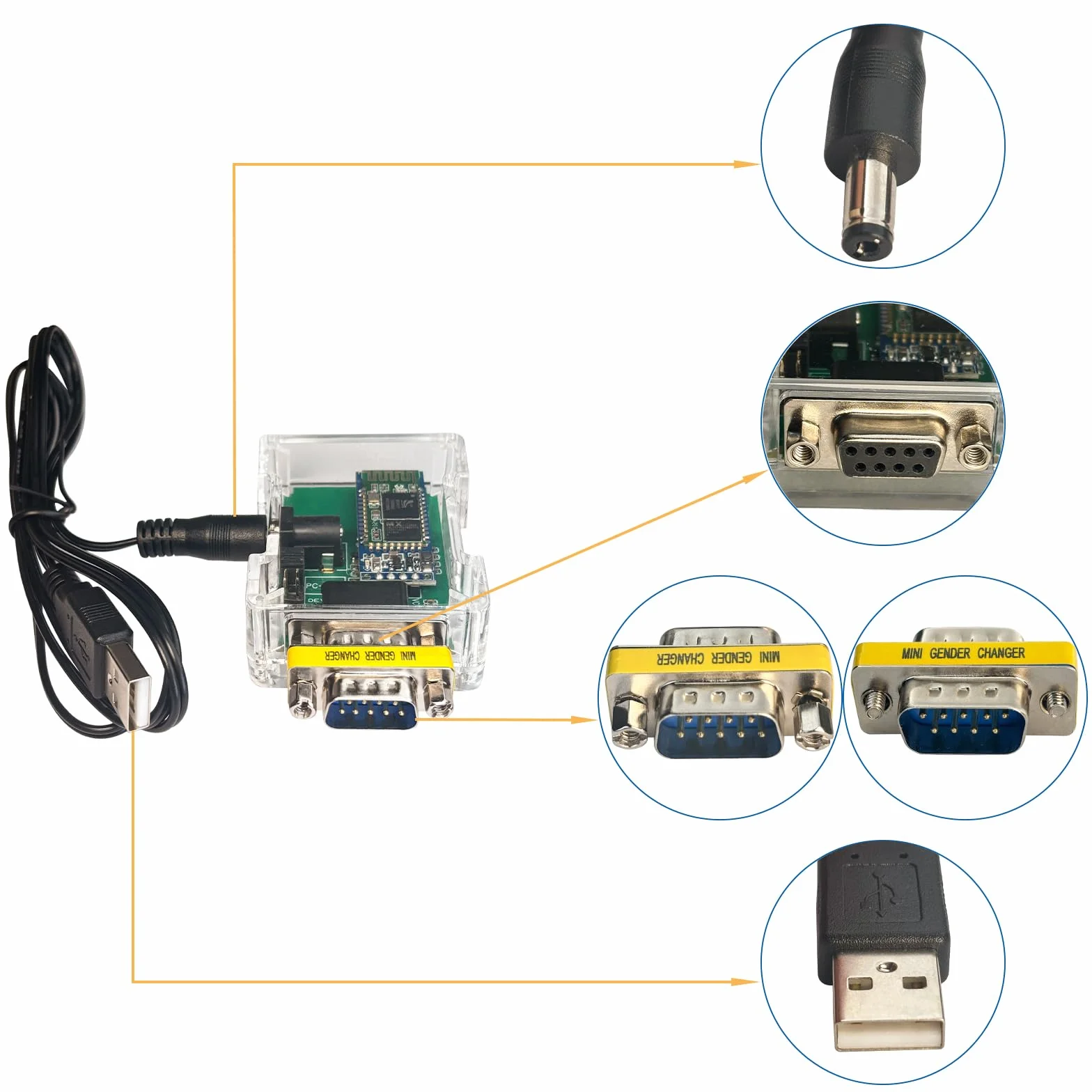 DSD TECH SH-B23A Adattatore seriale Bluetooth 2.0 a RS232 con convertitore DB9