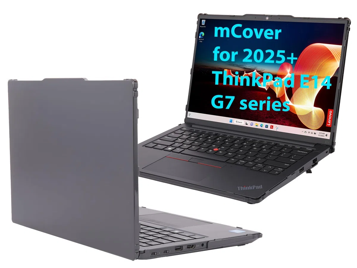 mCover Custodia rigida compatibile solo per notebook Lenovo ThinkPad E14 Gen 7 da 14" 2025-2027 (con cerniera a 180°, non compatibile con altri modelli Lenovo) - Nero