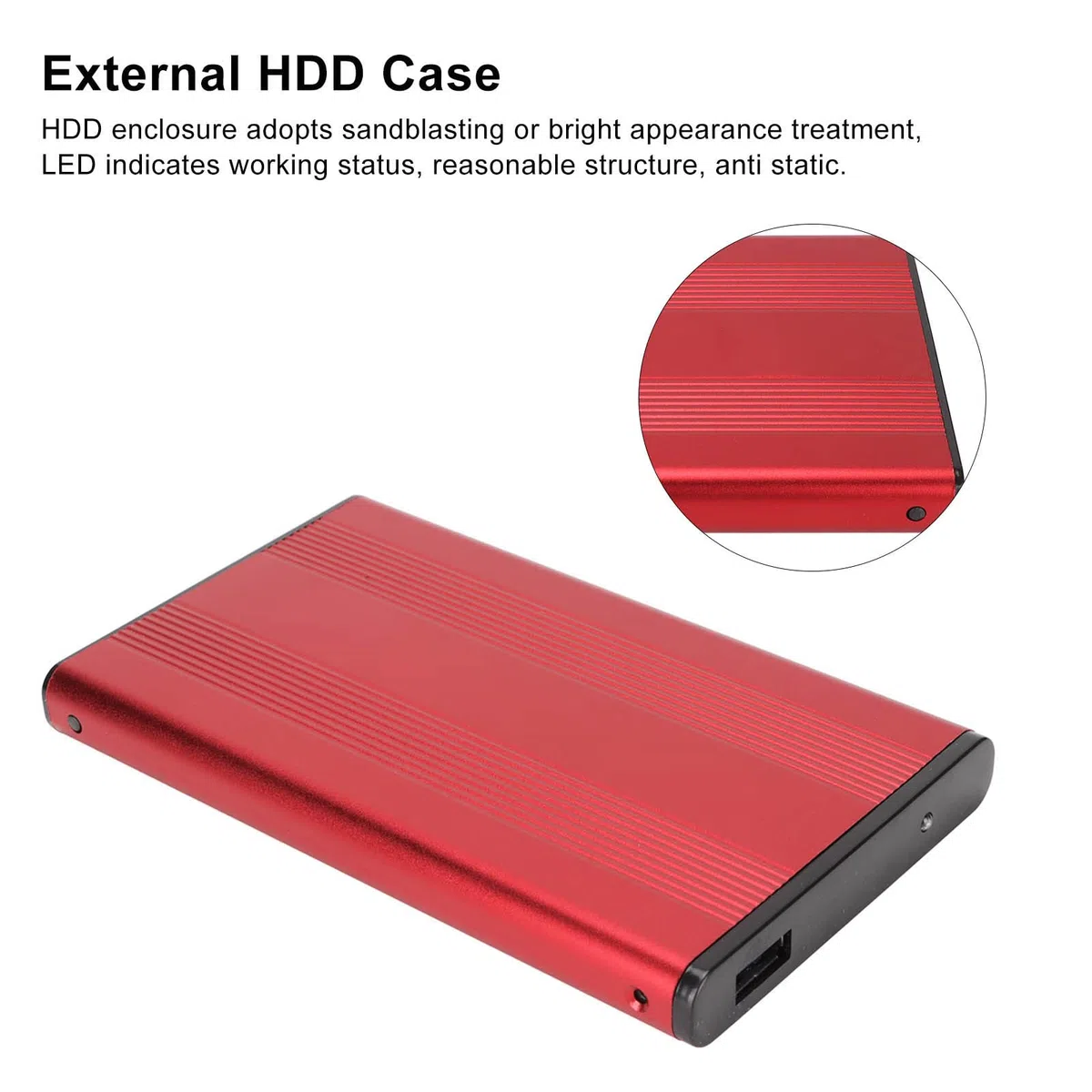 Disco Rigido Esterno, Disco Rigido Portatile Resaggio SSD Esterno HDD 2,5 Pollici da 5 Gbps 2 TB Custodia a Disco Rigido Antim Statico con Interfaccia USB3.0 per (BLACK) (SILVER) (BLUE) (rosso)