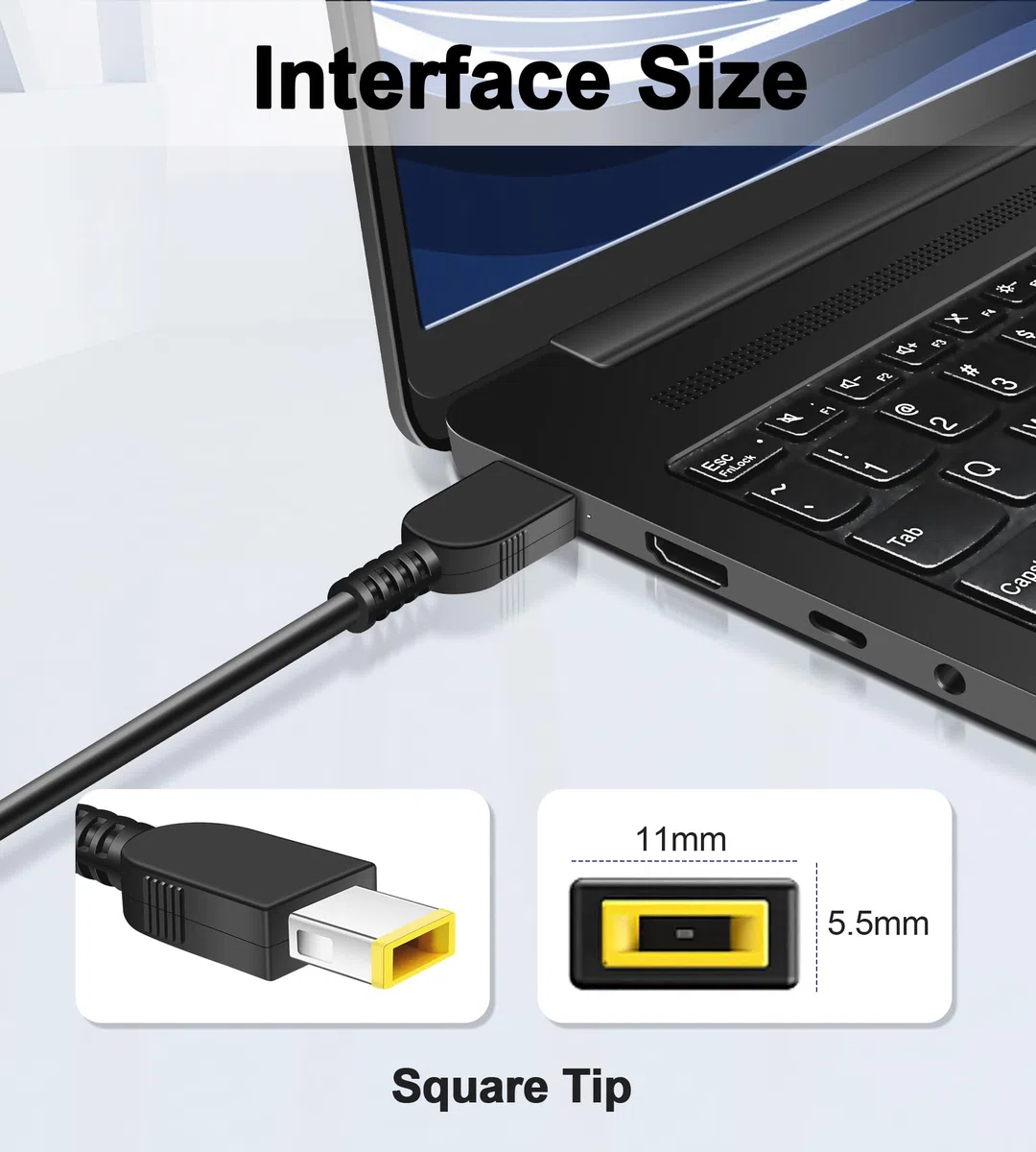 Caricatore da 135W compatibile con Lenovo Universal Thunderbolt 3 4 Essential Smart Dock Gen 1 2, Ultra/Pro Docking Station Gen 1, Dock USB-C ibrido con docking station USB-A Alimentatore ADL135NDC3A