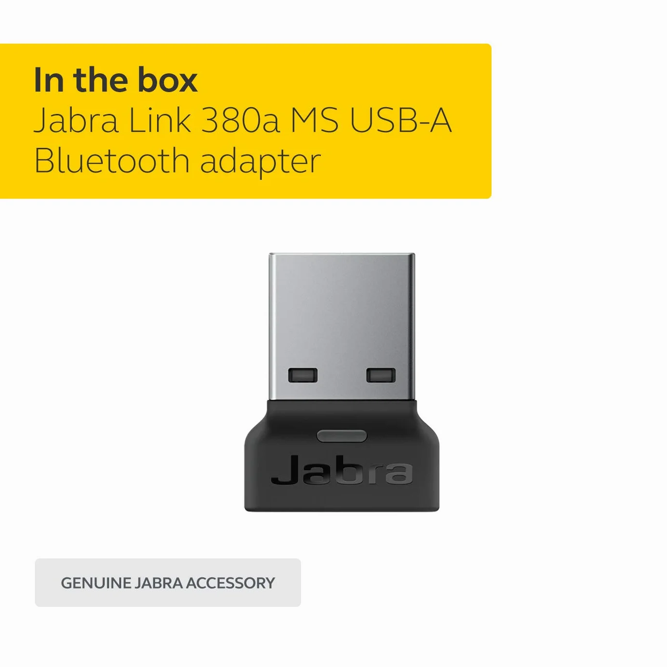 Jabra Jabra 14208-24 Link 380a MS USB-A Adattatore Bluetooth – Dongle wireless per cuffie Evolve2 85 e 65, Nero (Ricondizionato)