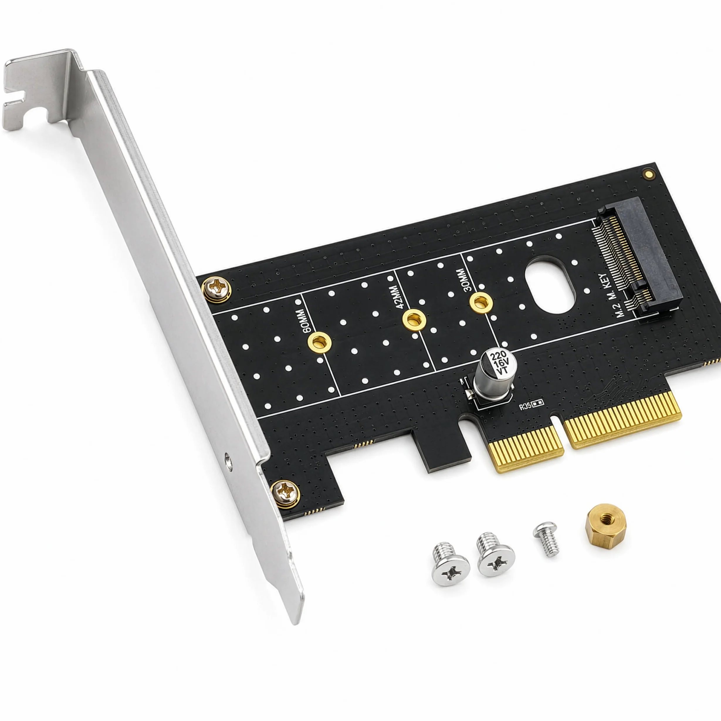 M.2 NVMe SSD NGFF to PCIE X4 Adapter M Key Interface Card Support PCI-e PCI Express 3.0 x4 2230-2280 Size M2 SSD M2 PCIE Adapter (M.2 SSD to PCIe x4)