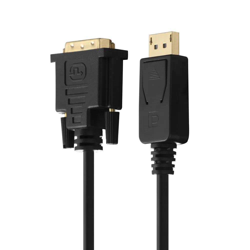 HDSupply DC045-010 Cavo di collegamento DisplayPort / DVI (connettore DisplayPort - connettore DVI single link), contatti dorati, 1,00 m, nero