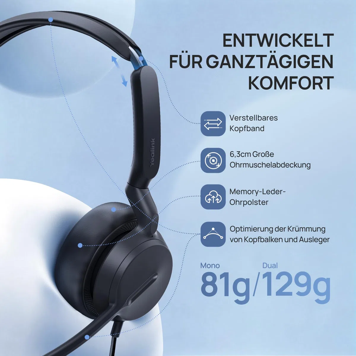 Yealink YHS36 E2 Mono Wired Headset
