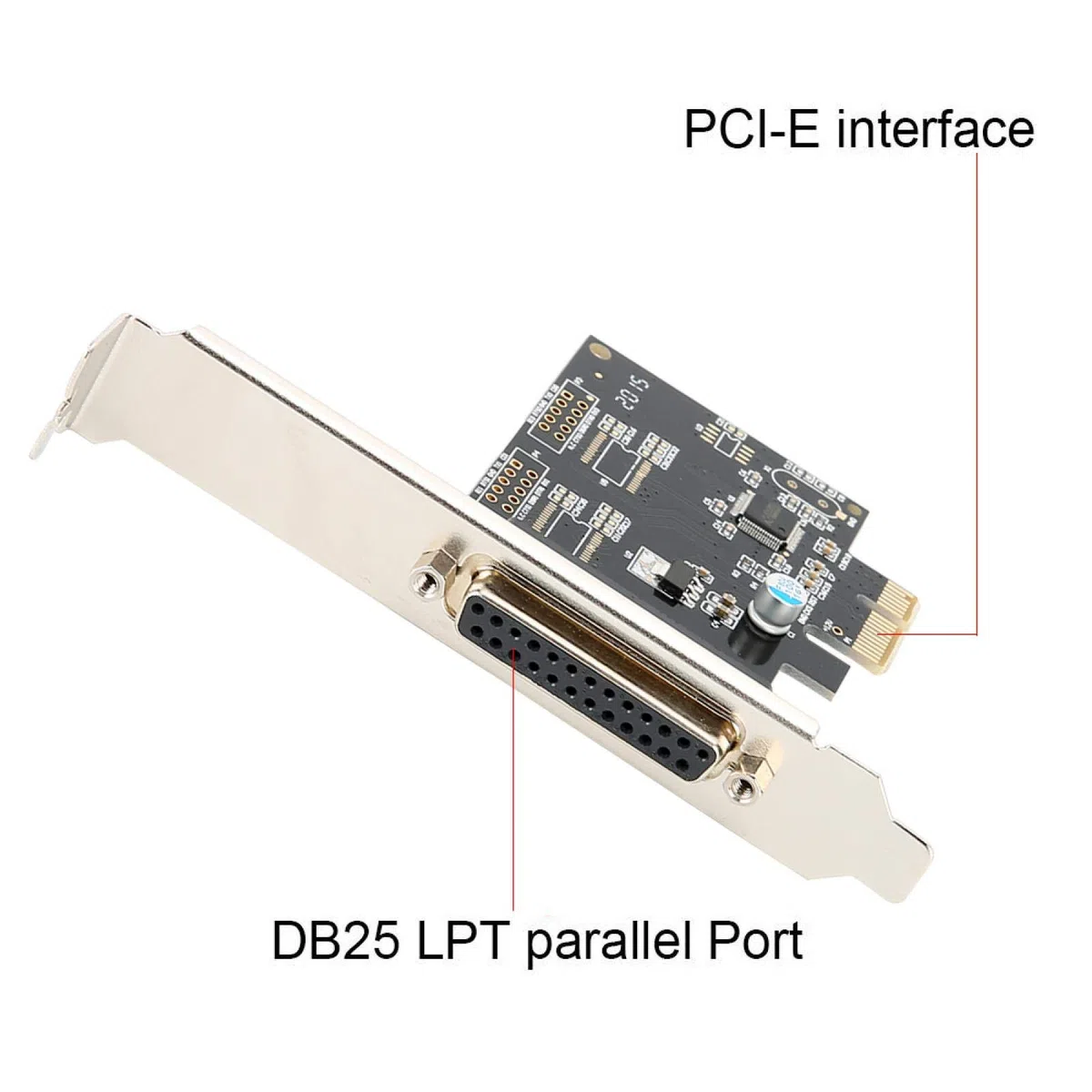 Scheda LPT, PCI-E-TO- Porta parallela (25 fori) Scheda con chip 9805 PCI Express per porta parallela singola, supporto per e per Linux, adatta per stampanti/programmatori/scanner,