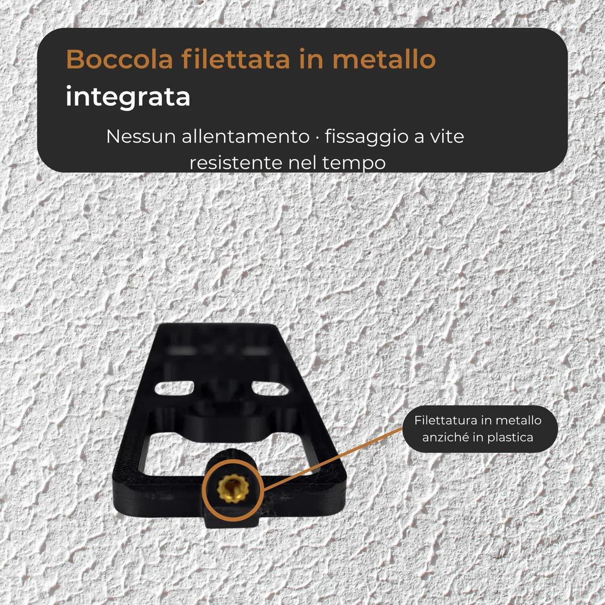 Generisch Supporto da parete compatibile con Nuki Keypad 2 - Copertura antifurto con vite di sicurezza Torx - Senza protezione dalle intemperie - Superficie simile a intonaco - Nero (senza tetto
