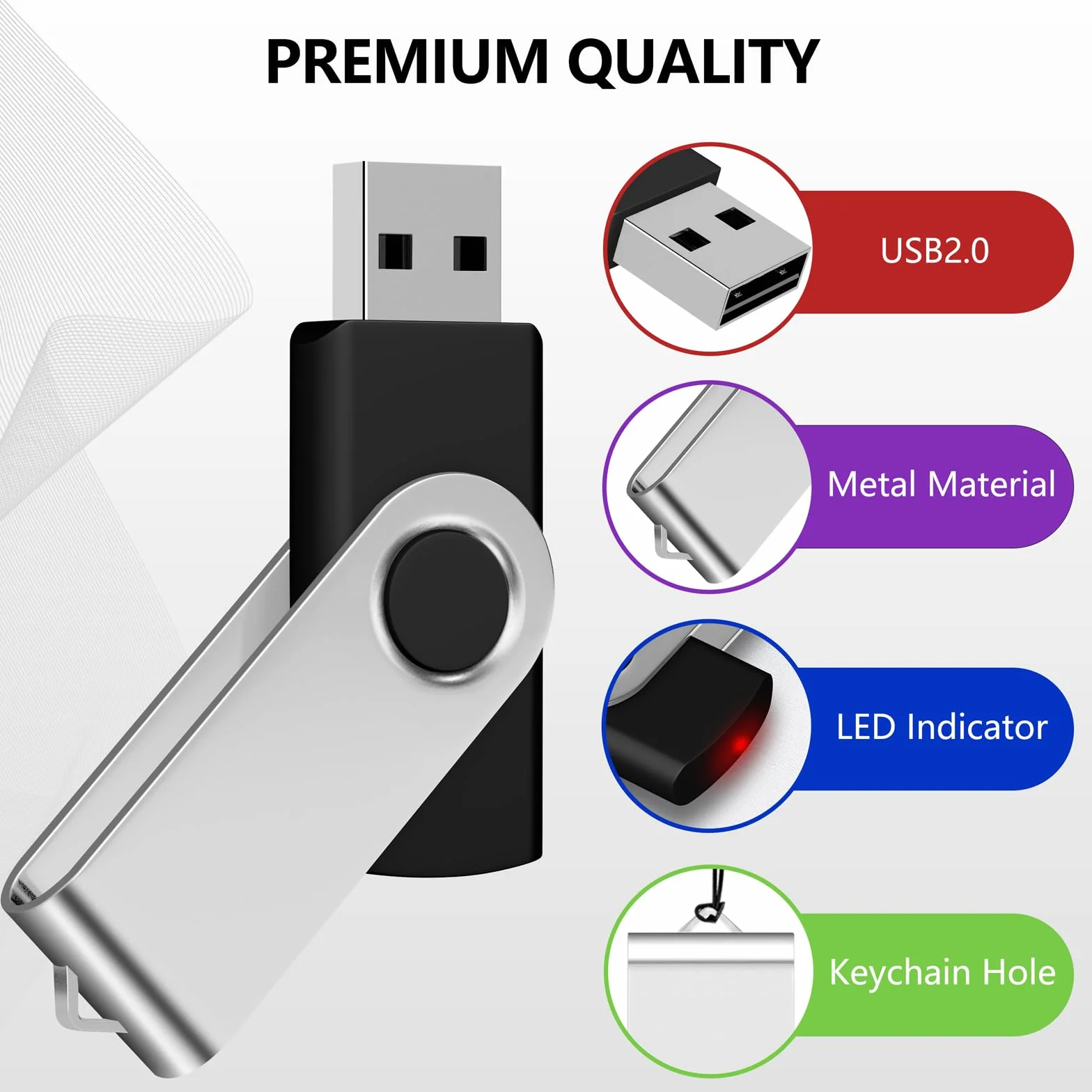 AreTop Chiavetta USB 2.0 da 16 GB, confezione da 100, confezione da 100, colori misti