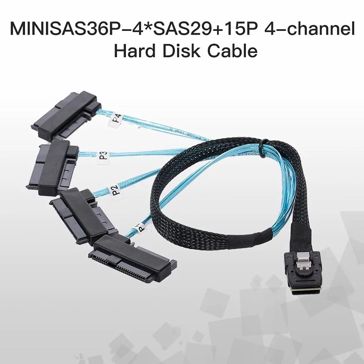Cablecc Mini SAS SFF-8087 Host a 4 SFF-8482 Target SAS Hard Disk e SATA Cavo di alimentazione 50 cm