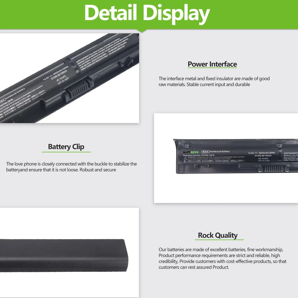 RI04 RIO4 R104 805294-001 805047-851 HSTNN-DB7B HSTNN-PB6Q Batteria per HP ProBook 450 455 470 G3 Envy 15-Q001TX 811063-421 811346-001 P3G15AA-AX P3G16AA LB6Z Q94C Q95C Q97C RIO6X
