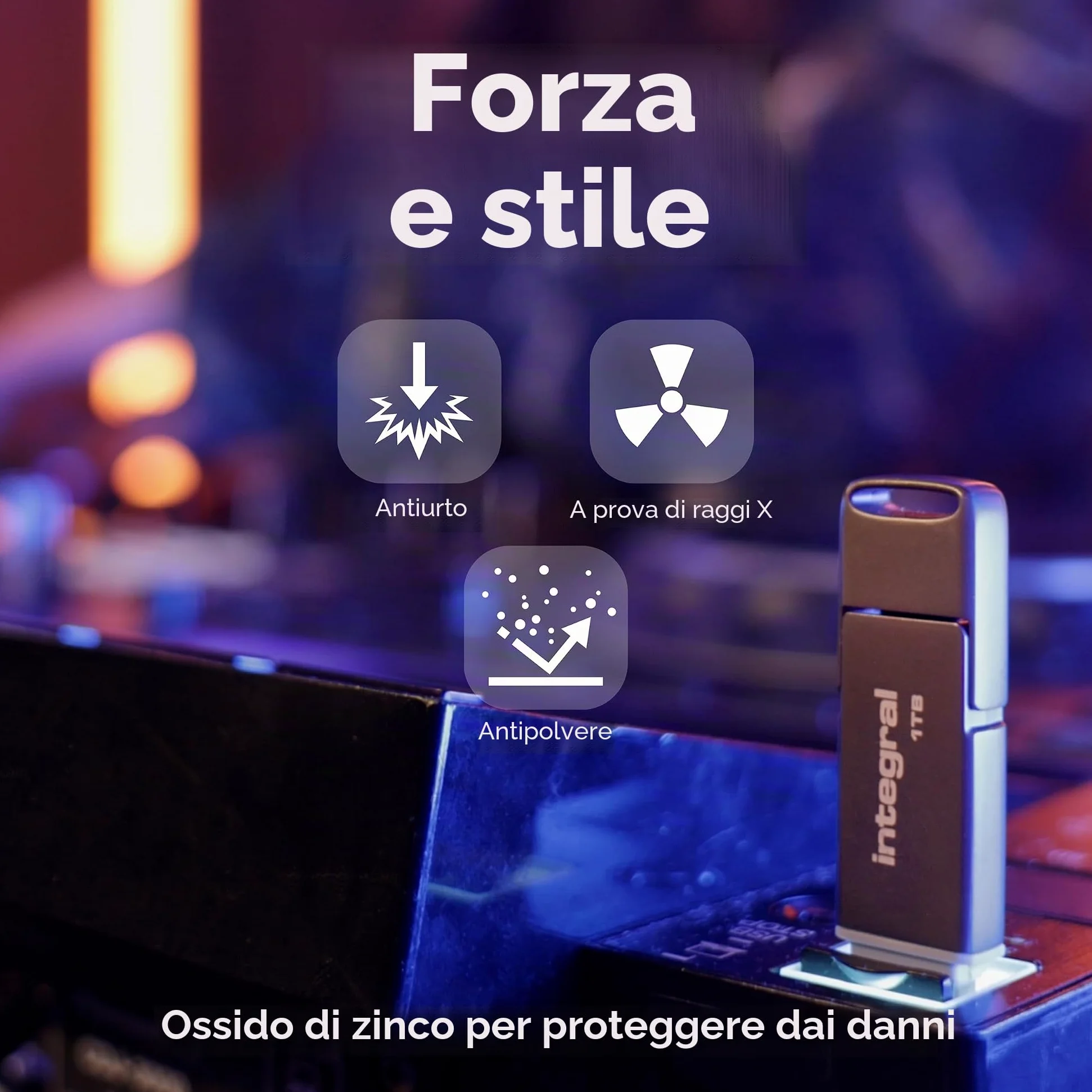 Integral USSD SlimXpress - Chiavetta USB 3.2 Gen 2x1 da 512 GB, doppia porta Type-C e Type-A, SSD portatile, lettura fino a 550 MB/s e scrittura fino a 500 MB/s. Design sottile e resistente in metallo