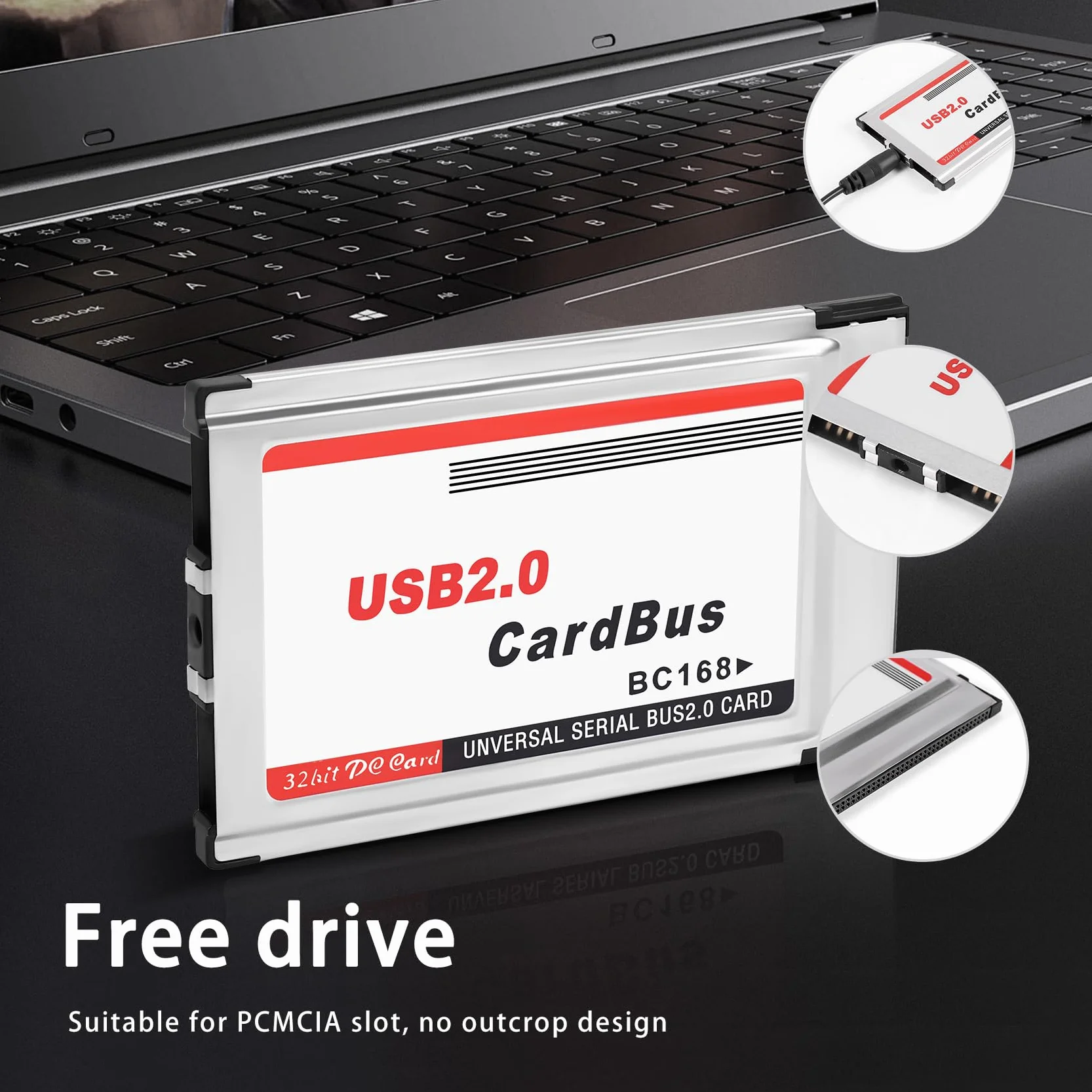 PCMCIA a USB 2.0 CardBus Dual 2 Porte 480M Scheda Adattatore per Laptop PC Computer