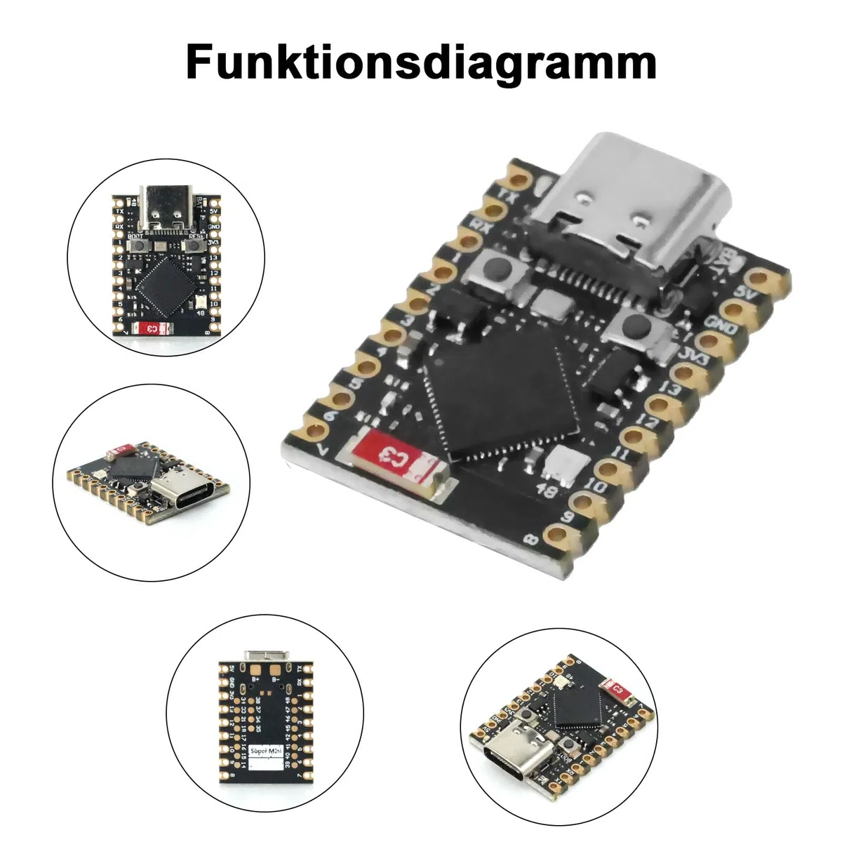 ESP32-S3 - Mini scheda di sviluppo WiFi Bluetooth IoT con processore Dual Core 160 MHz Running Frequency Development Board ard, 2,4 GHz Wi-Fi Mini scheda madre (3 pezzi)