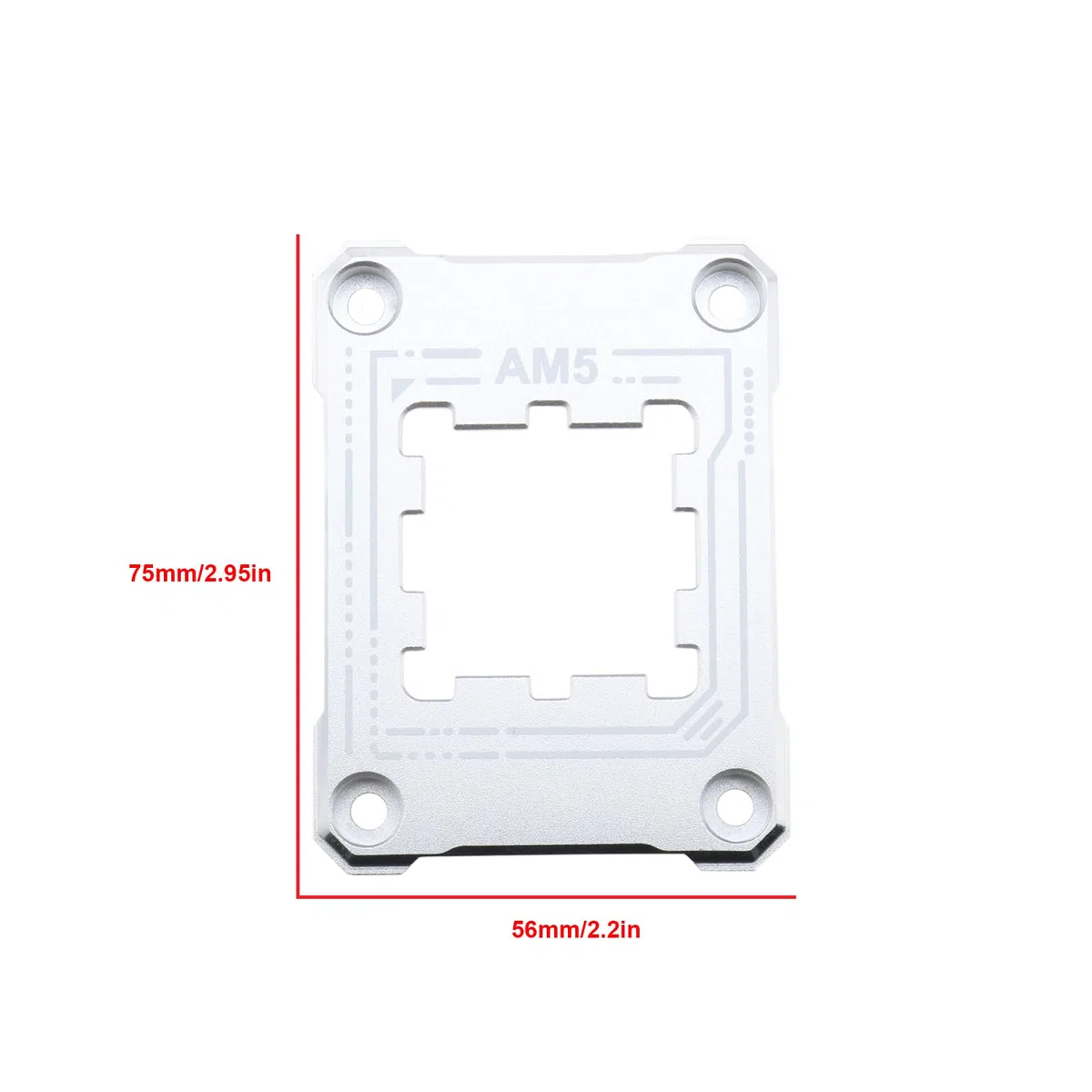 AM5 - Supporto per processore AM5, telaio di contatto anti-piegatura, con 4 viti e 1 cacciavite, telaio di fissaggio anti-piegatura, correttore 75 x 56 mm, argento