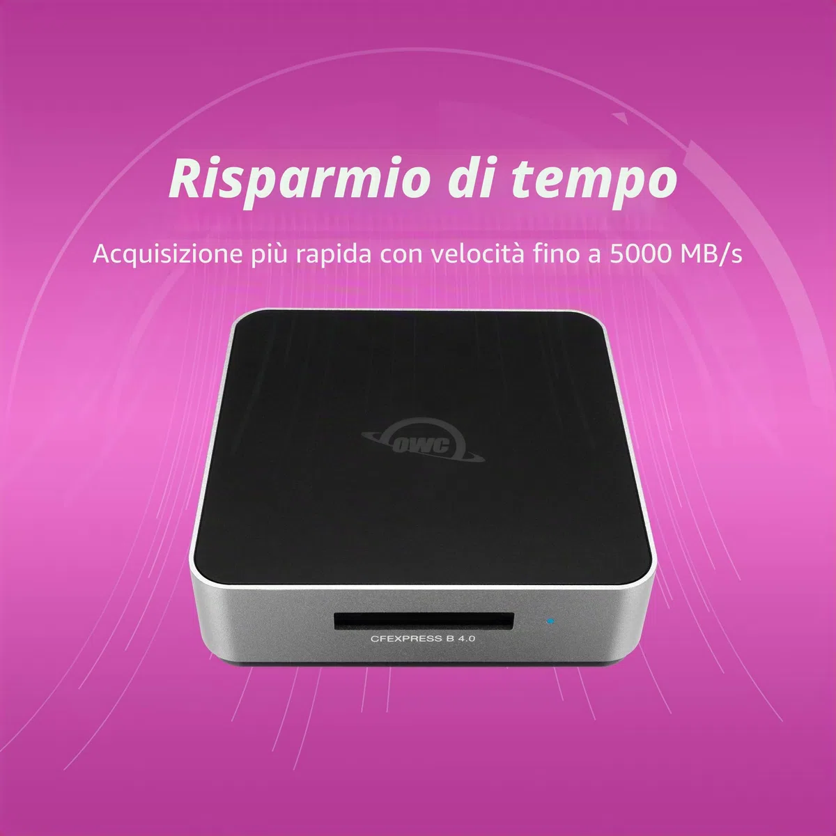 OWC Atlas Lettore di schede CFexpress 4.0 Tipo B USB4 (40 Gb/s) - Compatto ultraveloce per professionisti creativi