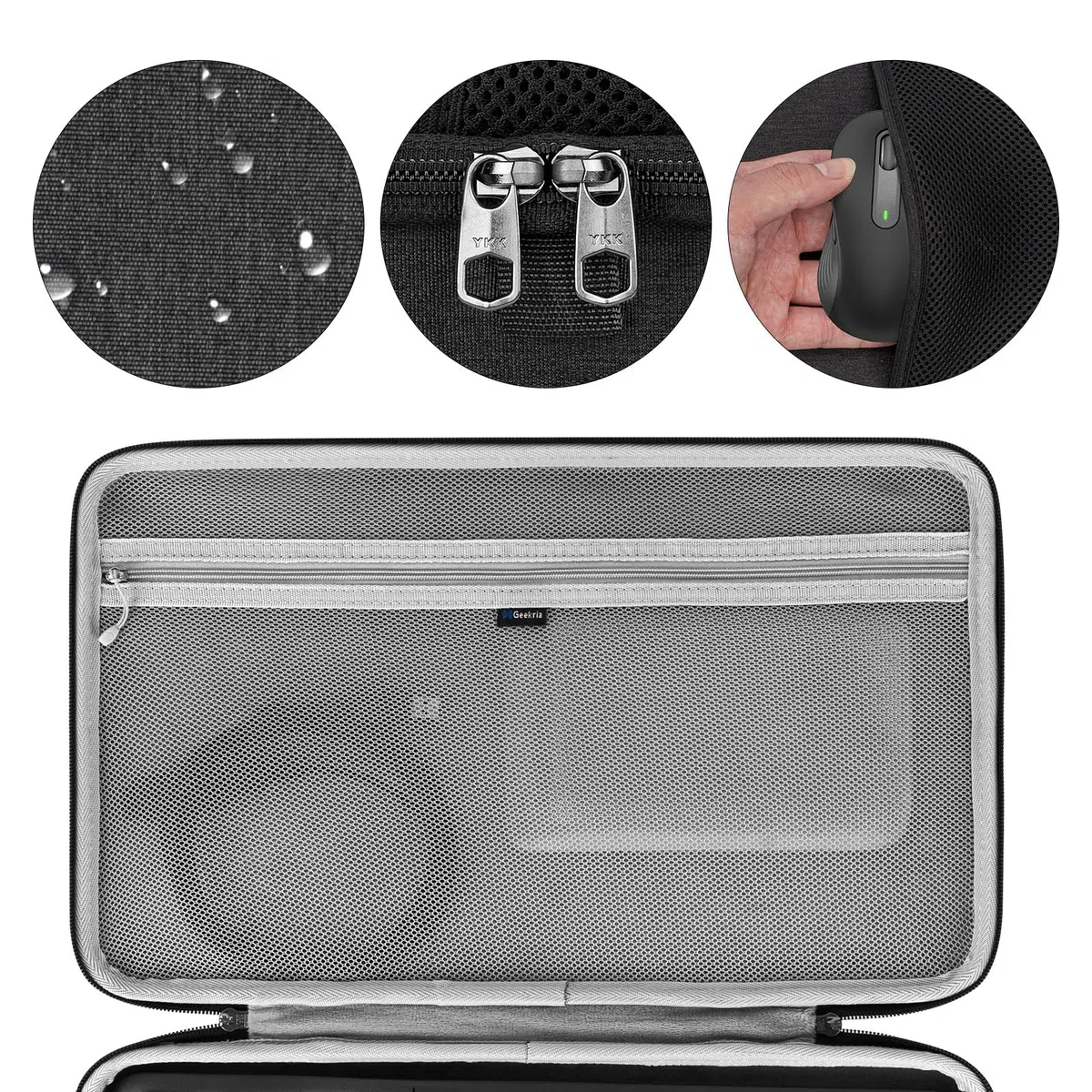 GEEKRIA Custodia da viaggio rigida per tastiera, compatibile con Logitech Wave Keys MK670 Combo/Tastiera ergonomica wireless Wave Keys (grigio scuro)