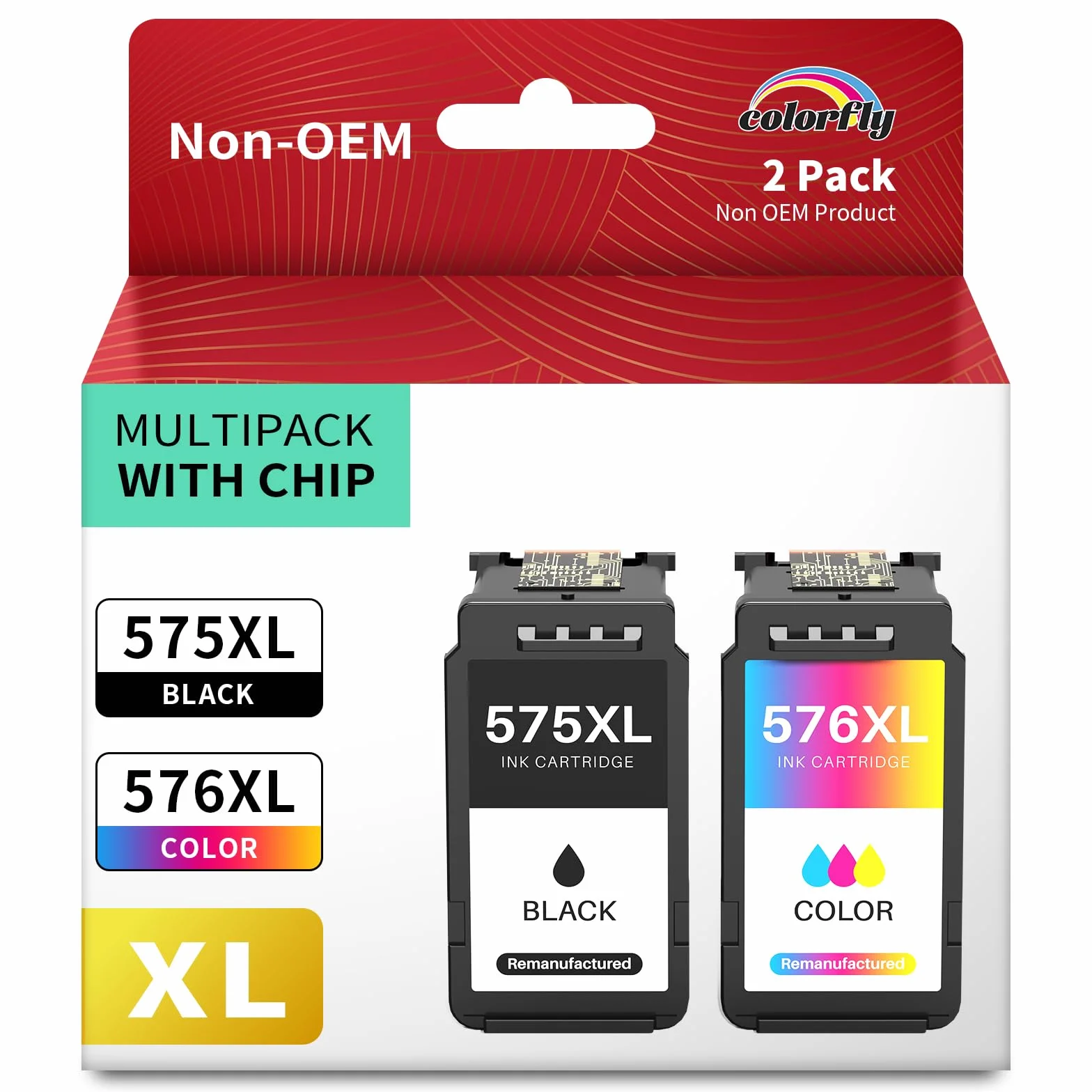 PG-575XL CL-576XL Cartucce d'inchiostro compatibili 575XL PG-575 XL cartucce d'inchiostro nero per Canon 575XL 575 XL 576XL per Canon TS3550i TR4750i TR4751i TS3551i (confezione da 2)