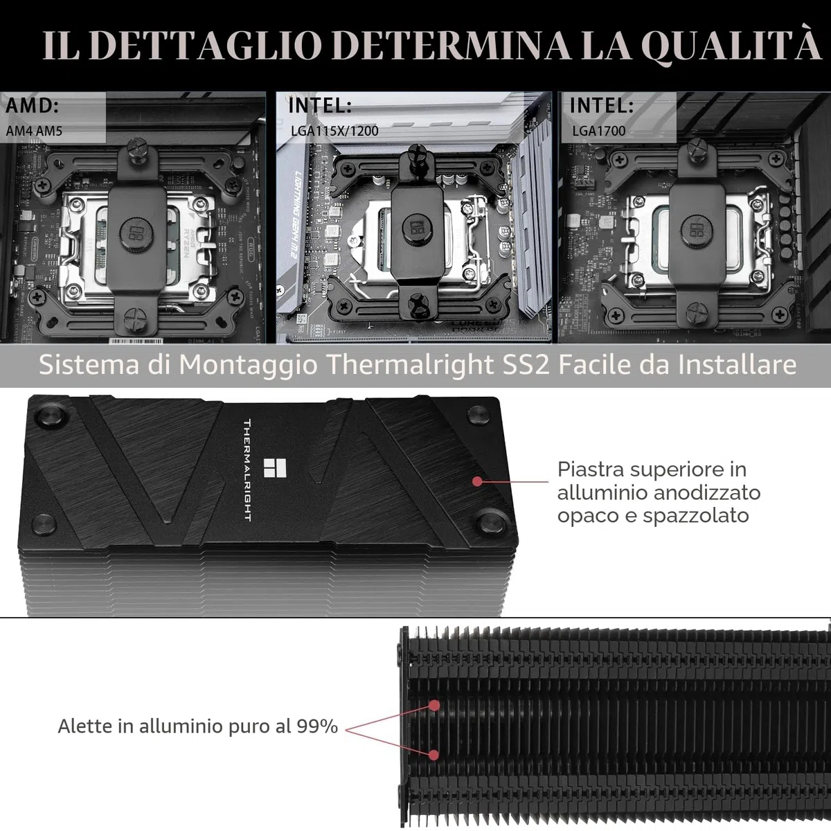 TR Assassin Spirit 120 EVO Nero CPU, 120mm PWM Quiet Fan ARGB CPU Air Cooler, AGHP 4th Technology, Supporto Intel lga1700/1150/1151/1200, AMD AM4 AM5, Refrigeratore d'oro