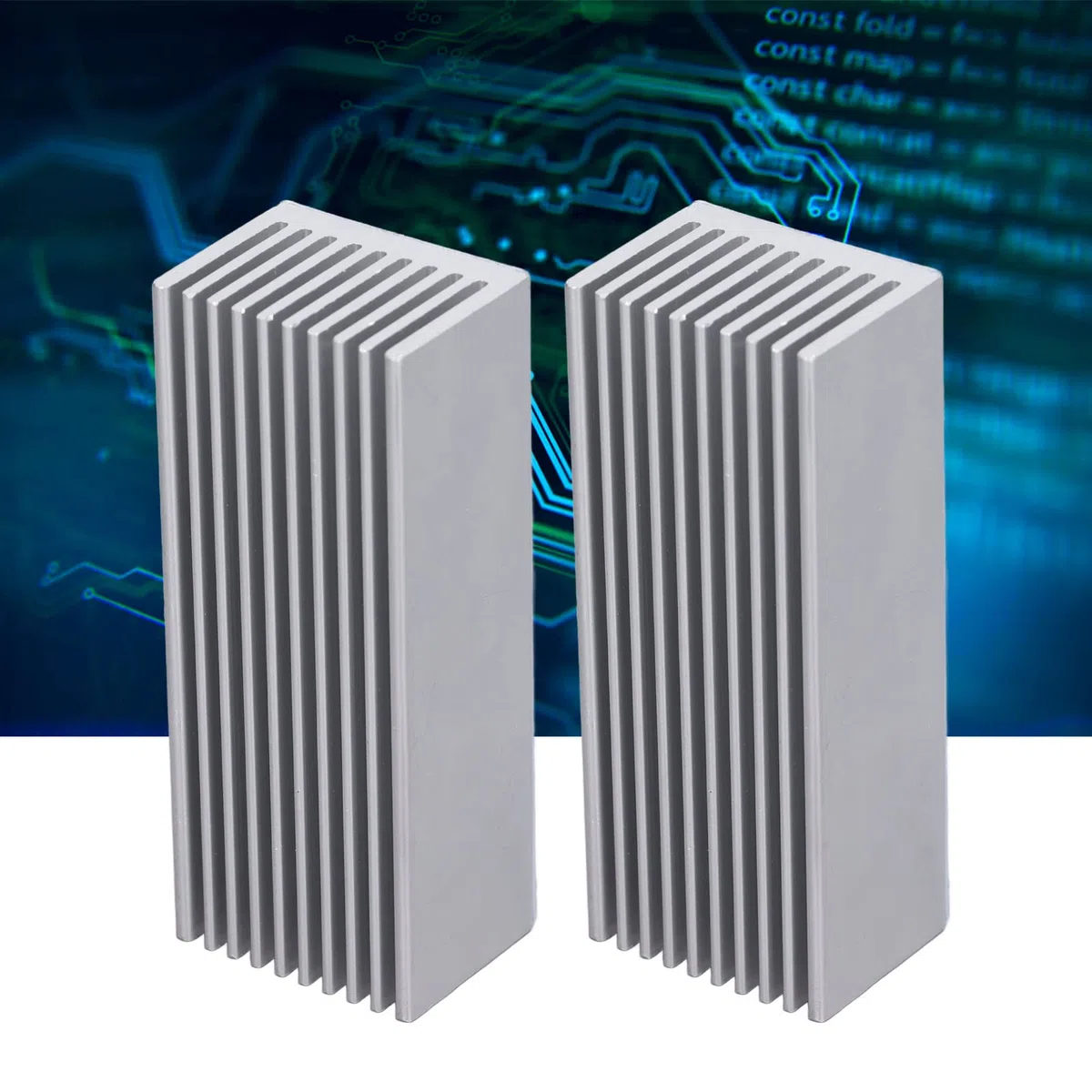 Dissipatore di calore in alluminio 100x40x30 mm, ampia superficie, anticorrosione per schede elettroniche (senza adesivo)
