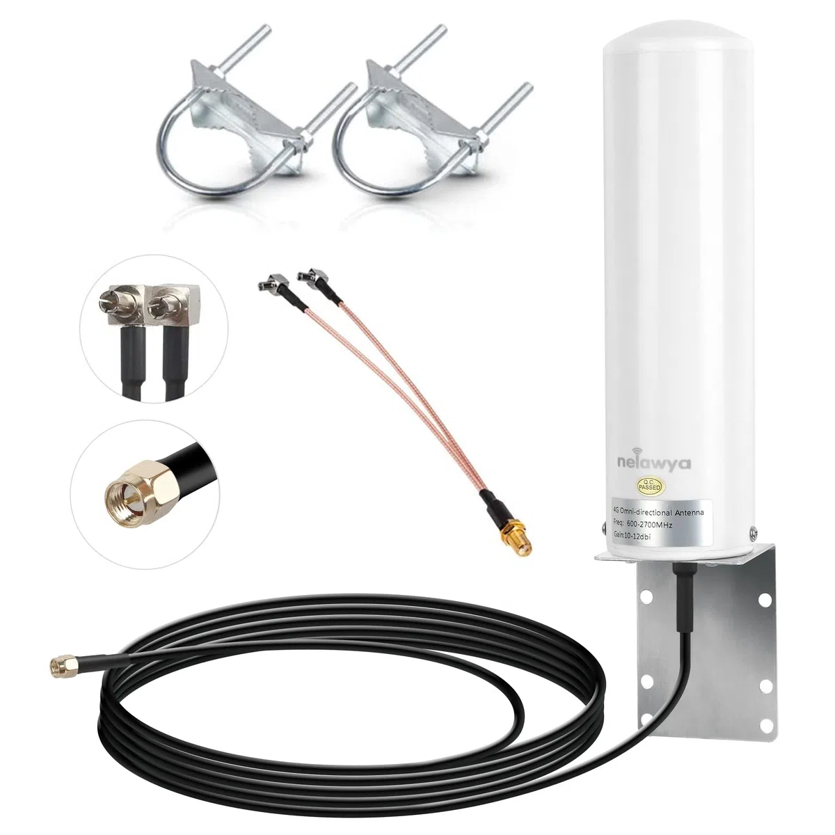 Antenna 4G LTE ad alto guadagno 10-12dBi Antenna esterna a lungo raggio con spina SMA/adattatore doppio connettore TS9 Antenna esterna per Huawei ZTE 4G LTE Hotspot Router Modem Netgear