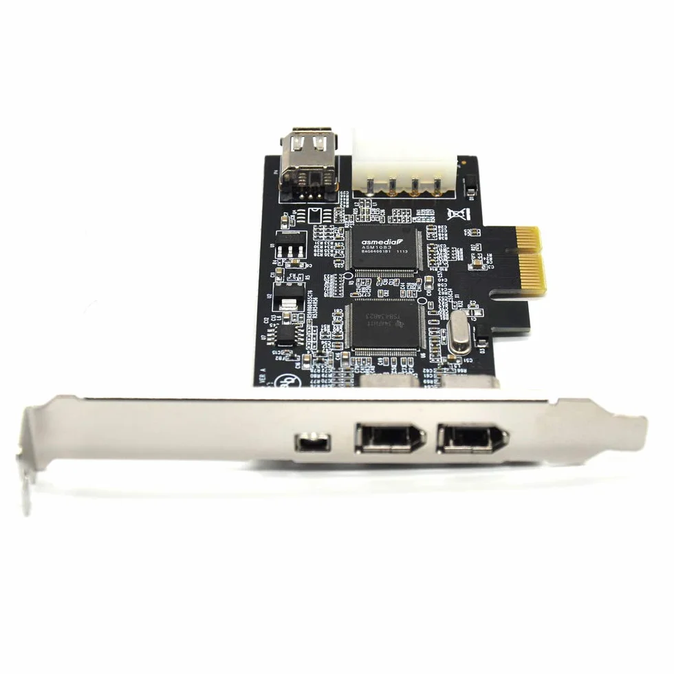 Padarsey Scheda PCIe Firewire per Windows 10, PCI Express IEEE 1394 a 4 porte (3 x 6 pin e 1 x 4 pin), adattatore Firewire 800 1394a per Windows 7/8/Mac OS con supporto discreto e