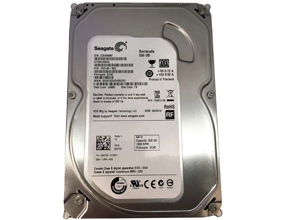 SEAGATE ST500DM002 Barracuda 7200.12 500GB 7200 RPM 16MB cache SATA 6.0Gb/s 3.5 hard disk interno (Bare Drive) (Ricondizionato)