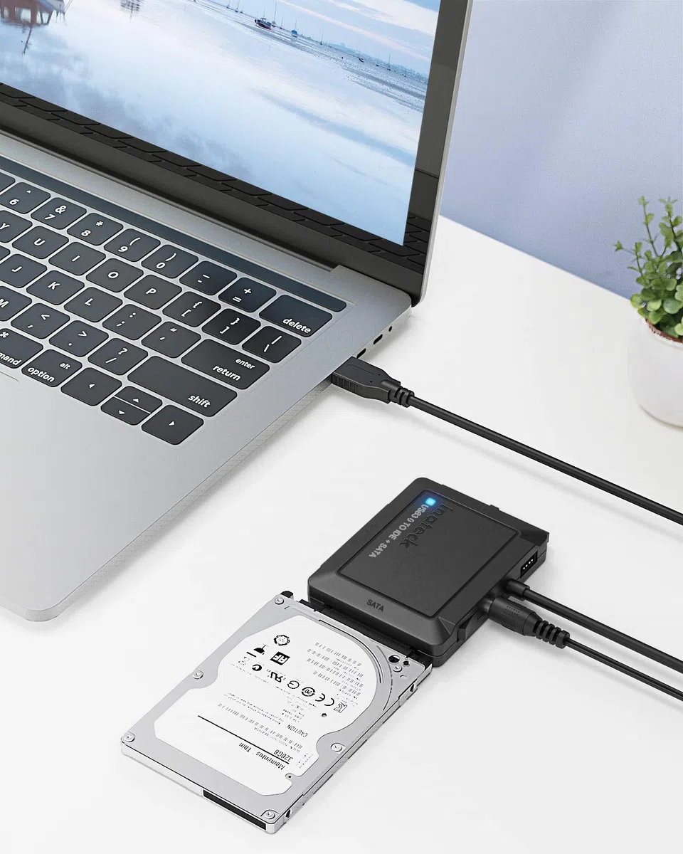 Inateck USB 3.0 a IDE/SATA Lettore di Dischi rigidi Esterni Applicabile a HDD/SSD da 2,5"/3,5", Adattatore da IDE a USB con Alimentatore 12V/2A, SA03001
