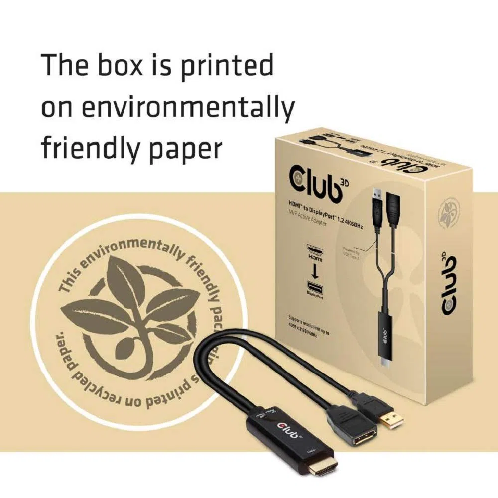 Club3D CAC-1331 - Adattatore attivo da HDMI a DisplayPort 1.2 4K60Hz M/F