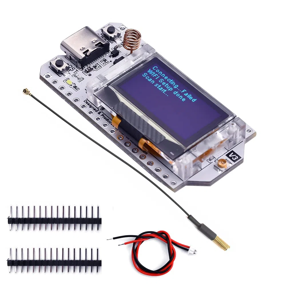 DollaTek ESP32-S3FN8 Scheda di sviluppo LoRa V3 433~510MHz SX1262 Display OLED da 0,96 pollici BT+WIFI Kit Lora per Arduino IOT Smart Home