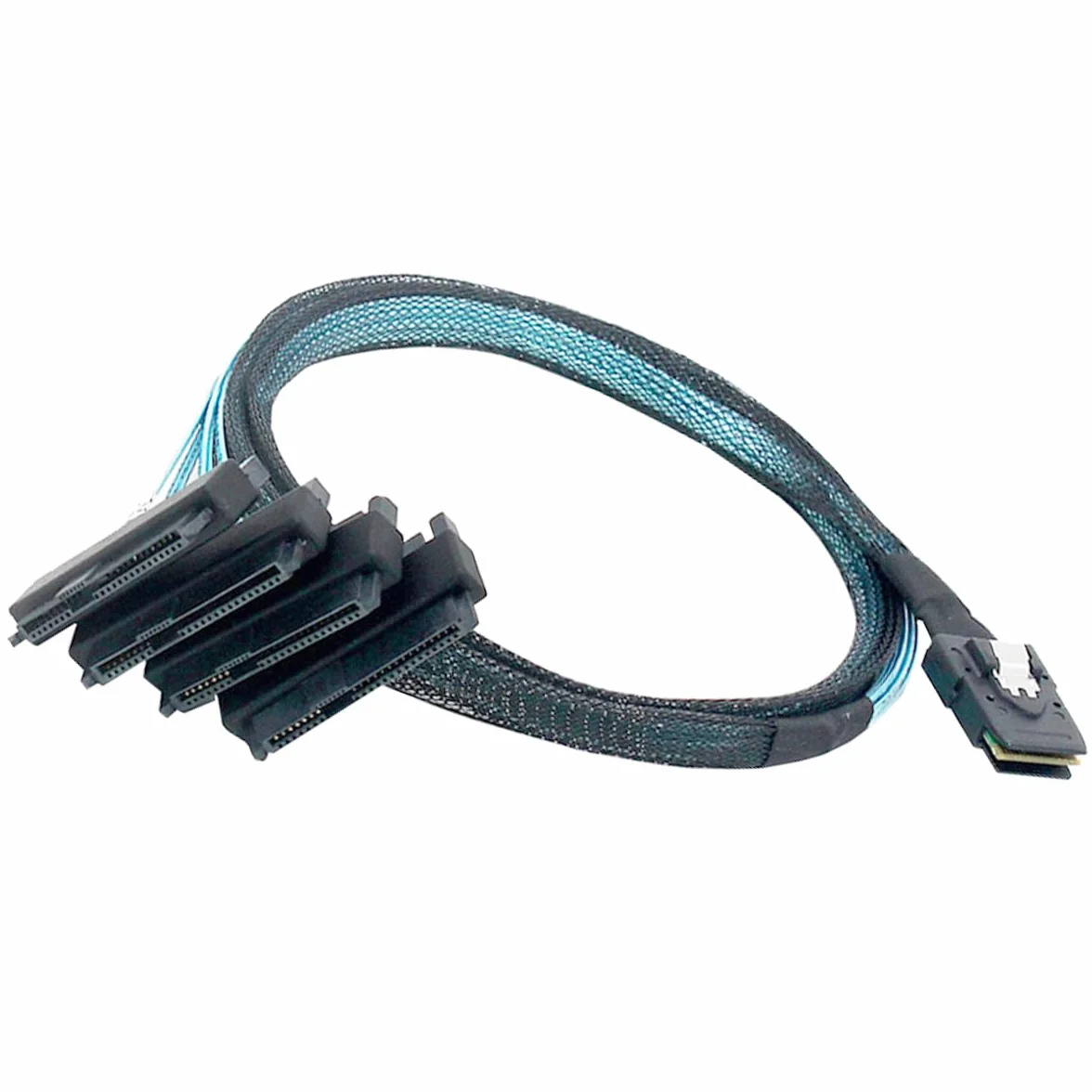 WLGQ Cavo interno da Mini SAS SFF-8087 a 4X SAS SFF-8482, cavo array da 6 Gbps per server, RAID, sistema di archiviazione, 0,5 m