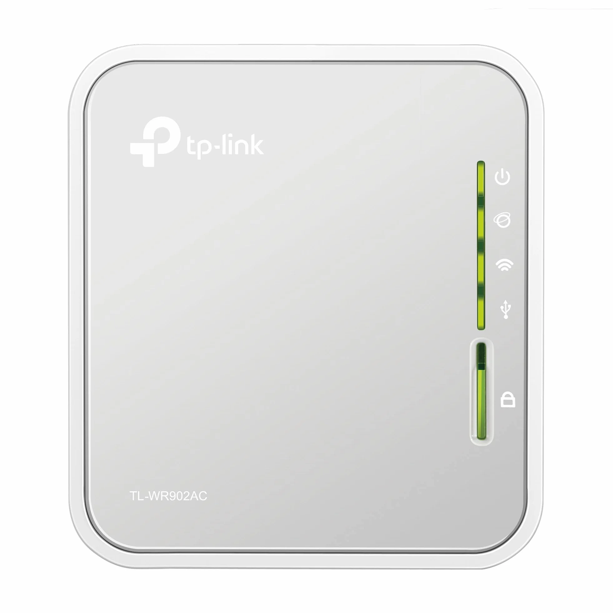 TP-Link Nano router WLAN TL-WR902AC AC750 (433 Mbit/s (5 GHz) +300 Mbit/s (2,4 GHz) (portatile, punto di accesso, adattatore TV, ripetitore, router, client, media, server FTP), bianco/grigio