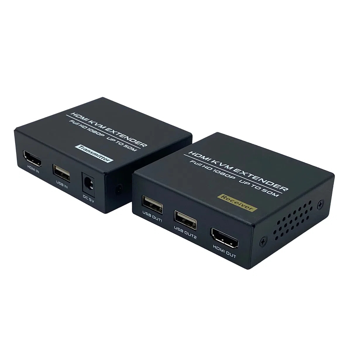 DGODRT HDMI KVM USB Extender 50m / 165ft, HDMI Extender Ethernet USB Trasmissione Cat5e Cat6 Full HD, Supporto Loop Out Funzione EDID Tastiera e Mous