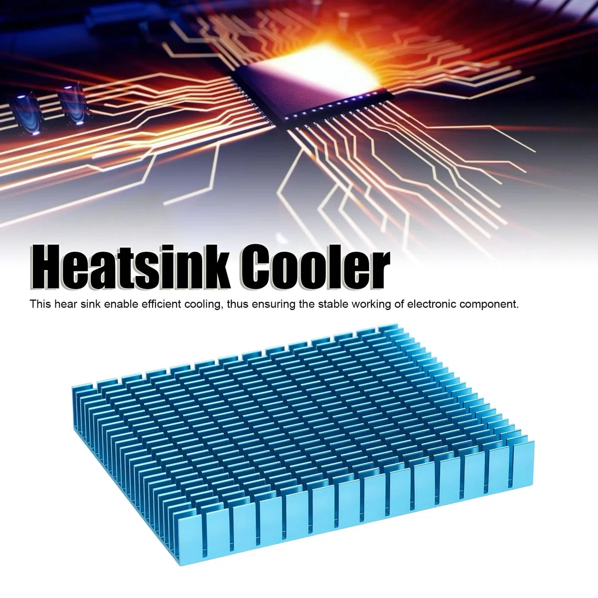 Dissipatore di Calore in Alluminio Eujgoov, 150x120x20mm Raffreddamento del Radiatore Raffreddamento per Scheda PCB Dell'amplificatore di Potenza della CPU(blu)