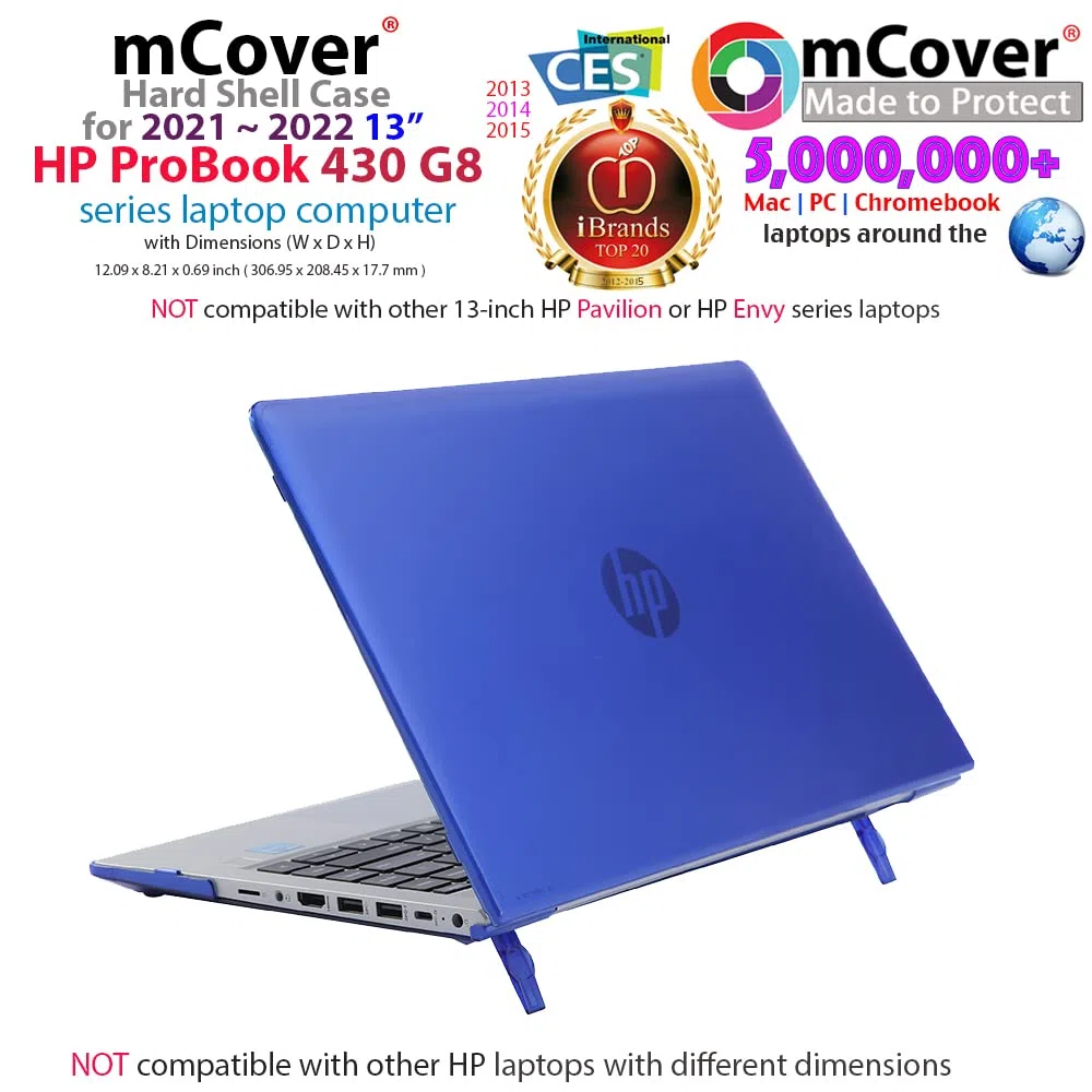 mCover - Cover rigida compatibile con HP ProBook 430 G8 da 13" (non compatibile con altri notebook HP ProBoook) (13", nero)