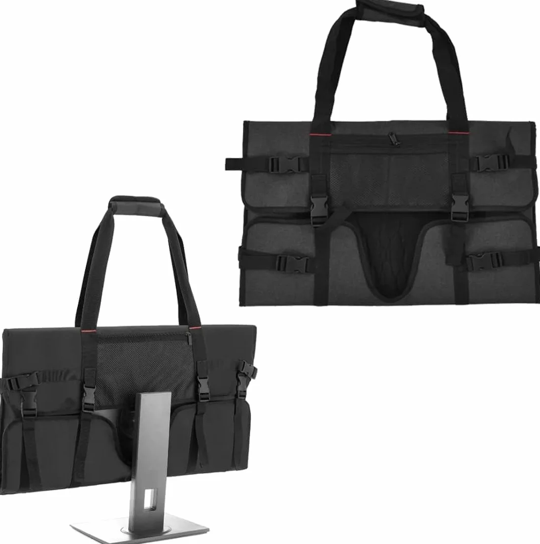 Fyearfly Borsa Protezione Monitor, Custodia da Viaggio Imbottita per Monitor, Borsa da trasporto per monitor di computer di casa Custodia protettiva portatile per schermi e monitor LCD da 24 pollici