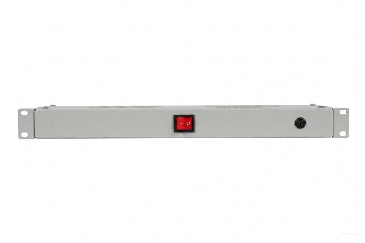 SABAJ M&D Unità di Ventilazione 2 Ventole con Termostato 19" 1U per Armadio Rack e Armadio di Rete – Profondità Regolabile – Cavo 1,8 m Incluso – Grigio RAL 7035