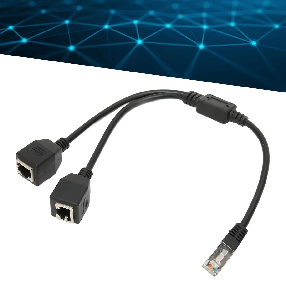 Zunate Cavo sdoppiatore Ethernet Adattatore di Rete RJ45, Cat5 RJ45 Adattatore per Cavo Internet da 1 Maschio a 2 Femmine per Router di Computer, Scatola di Rete, Modem a Fibra Ottica