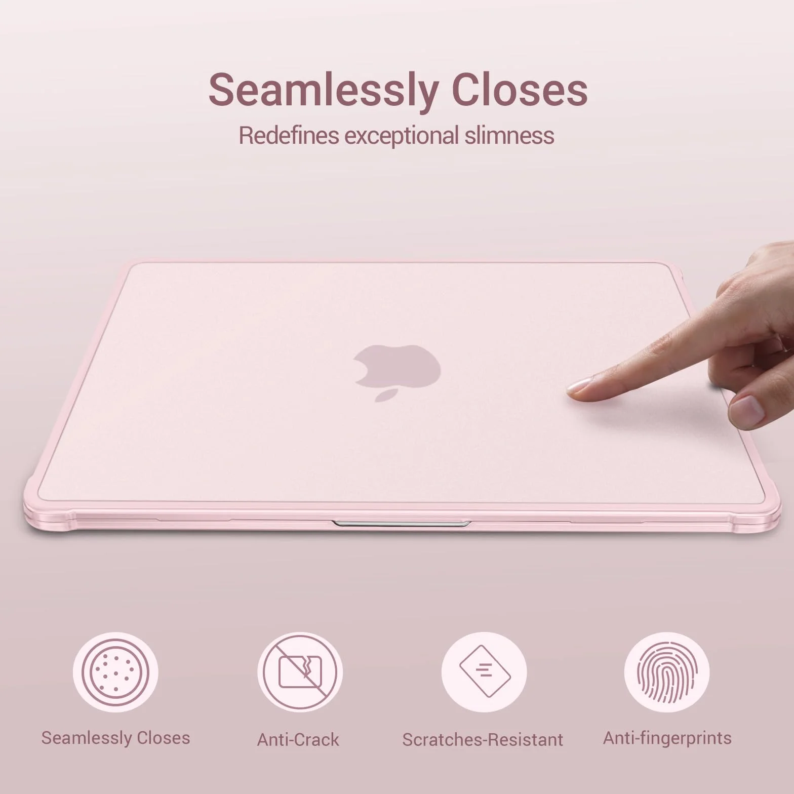 MOSISO Custodia Compatibile con MacBook Air 13 Cover M5 M4 M3 M2 2026-2022 A3449 A3240 A3113 A2681, 13,6'' Case Anti-crepa Angoli e Bordo Morbido TPU&Copritastiera&Pellicola&Tipo C, Rosa