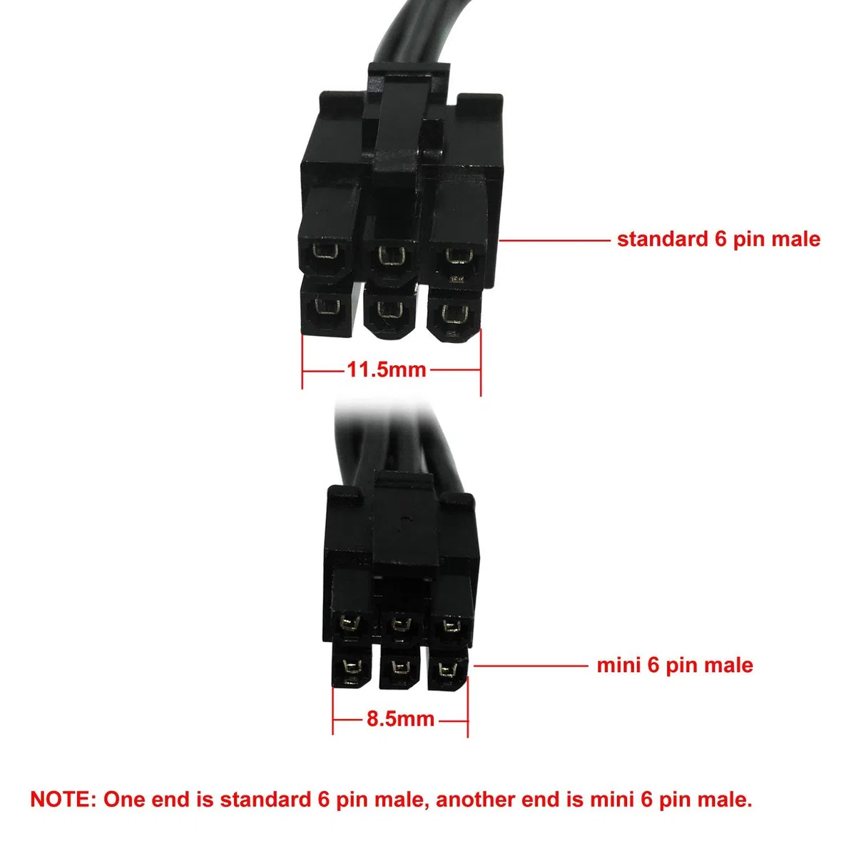 COMeap Mini 6 pin per 6 pin PCI Express Scheda video Adattatore di alimentazione Cavo per Mac Pro G5 14 pollici (35 cm) (confezione da 2)
