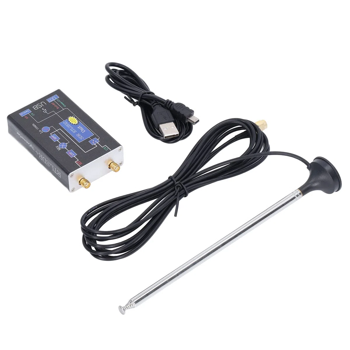 FRZY Ricevitore USB, ricevitore SDR RTL con High Dynamic Range 100kHz - 1.7GHz R820T2 Chipset di acquisizione del segnale