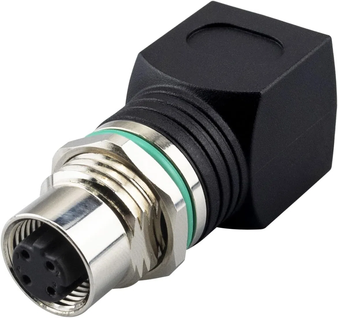 Adattatore M12 a RJ45, 4 Pin, Codice D, IP68, Impermeabile, Schermato, Femmina, Ethernet Cat6/Cat5, ASITPA-4512MD-S