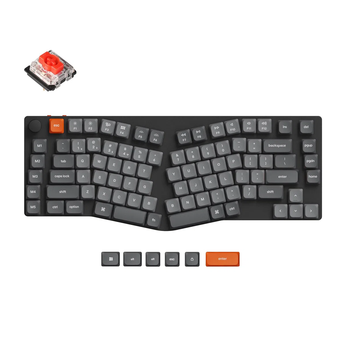 Keychron K15 MAX Tastiera meccanica wireless, 2,4 GHz/Bluetooth/USB-C, LED Bianco, QMK/VIA, Macro programmabili, PBT Keycaps, Per Mac Windows, Super Red Switch
