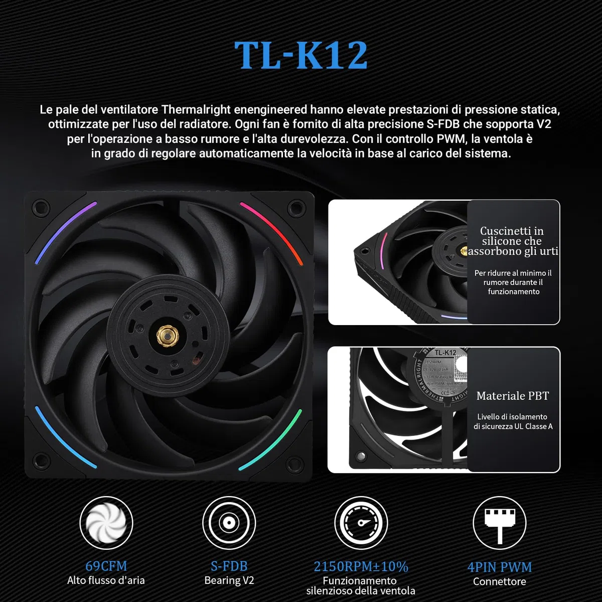 TR Elite Vision 360 ARGB BLACK CPU Water Cooler with TL-K12 PWM Fan, 2150RPM Speeds,IPS LCD Screen with 320 * 320 Resolution,Liquido CPU Cooler,for AM5/Intel 1851/1700,2.73inch Display Screen