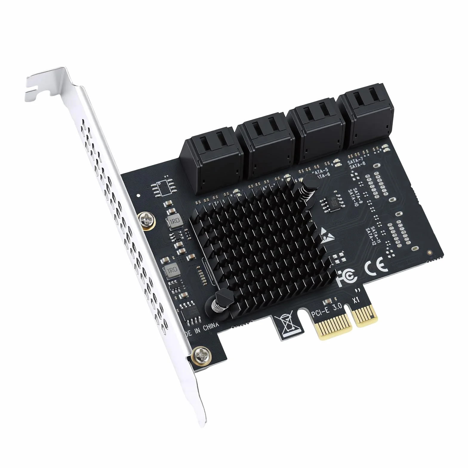 ELUTENG Scheda SATA PCIe 8 porte, 6 Gbps PCIe a SATA adattatore SATA 3.0 controller scheda PCI Express X1 per desktop PC, supporto SSD HDD, avvio come disco rigido di sistema