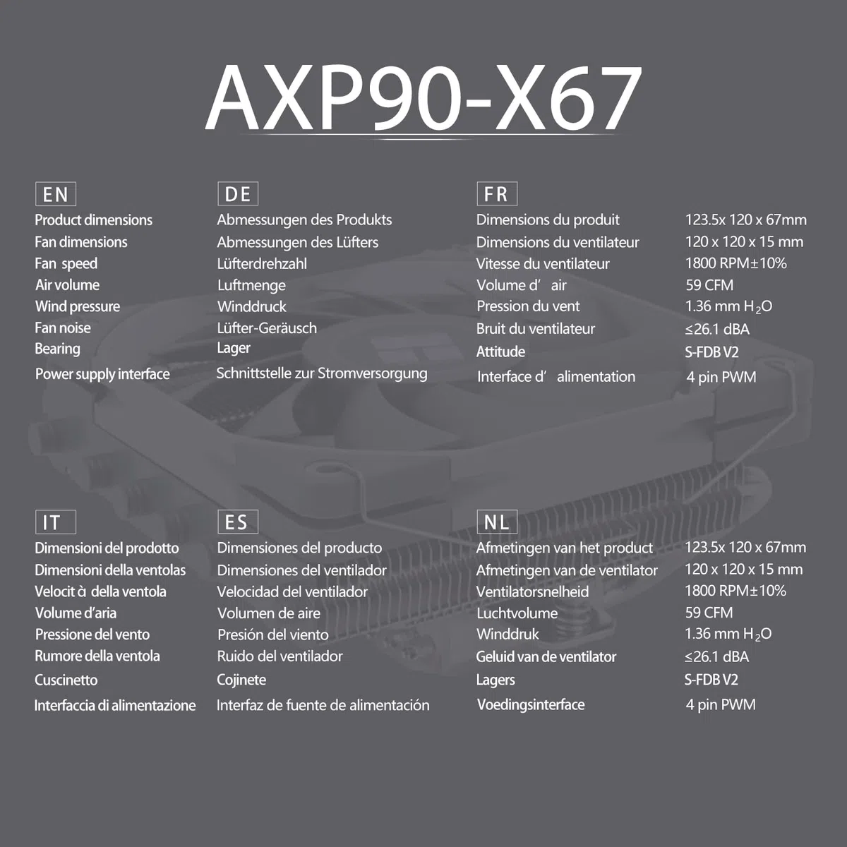 TR-Thermalright AXP120 X67 - Radiatore a 6 tubi di calore, silenzioso, 120 mm, a basso profilo, 1800 RPM, per AMD AM4/AM5, Intel LGA1851/1700/115x/1200/2011, a basso profilo ITX