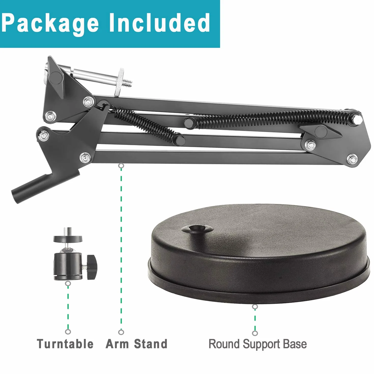 Supporto per Webcam, supporto per braccio da 22 pollici con base, compatibile con Webcam Logitech C925e C922x C922 C930e C930 C920 C615, GoPro Hero 8/7/6/5, Arlo Ultra/Pro/Pro 2 / Pro 3/Brio