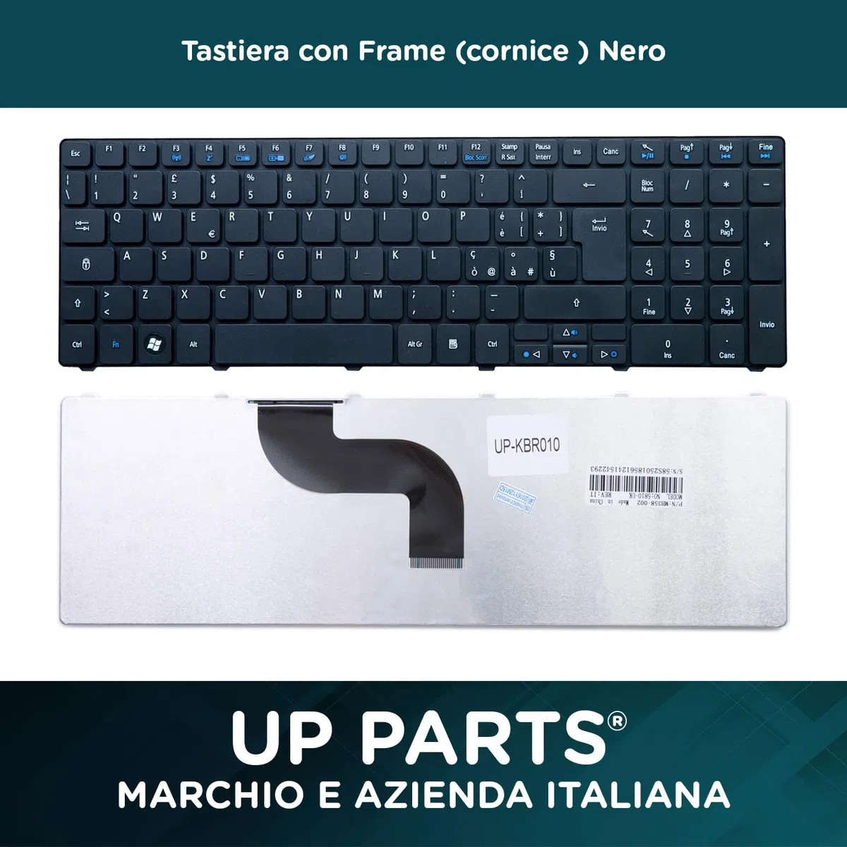 Tastiera Acer Italiana per Notebook Aspire 5250 5560 5625 5733 5736 5741 5745 5810 7750G 7750 7740 8942 Nero
