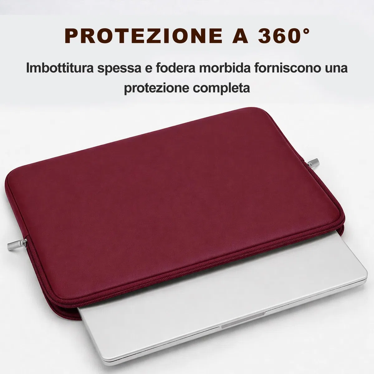 RAINYEAR Custodia morbida in pelle PU per laptop compatibile con MacBook Air 13 pollici (M5 M4 M3 M2 M1 A3449 A3240 A3113 A2681 A2338 A2337), MacBook Neo, MacBook Pro da 13,3 e 14 pollici, Rosso