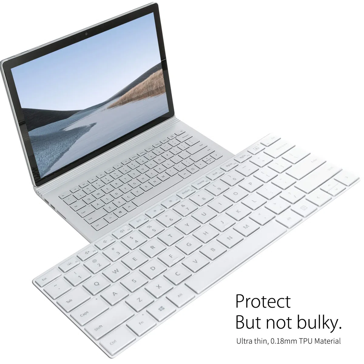 SurfaceMate Pellicola protettiva per tastiera per Microsoft Surface Book 3/Book 2/Laptop 2 13,5''/15'' 2020/2017/2018 Release, Premium Ultra Sottile 0,18 mm, Alta Trasparenza, Layout