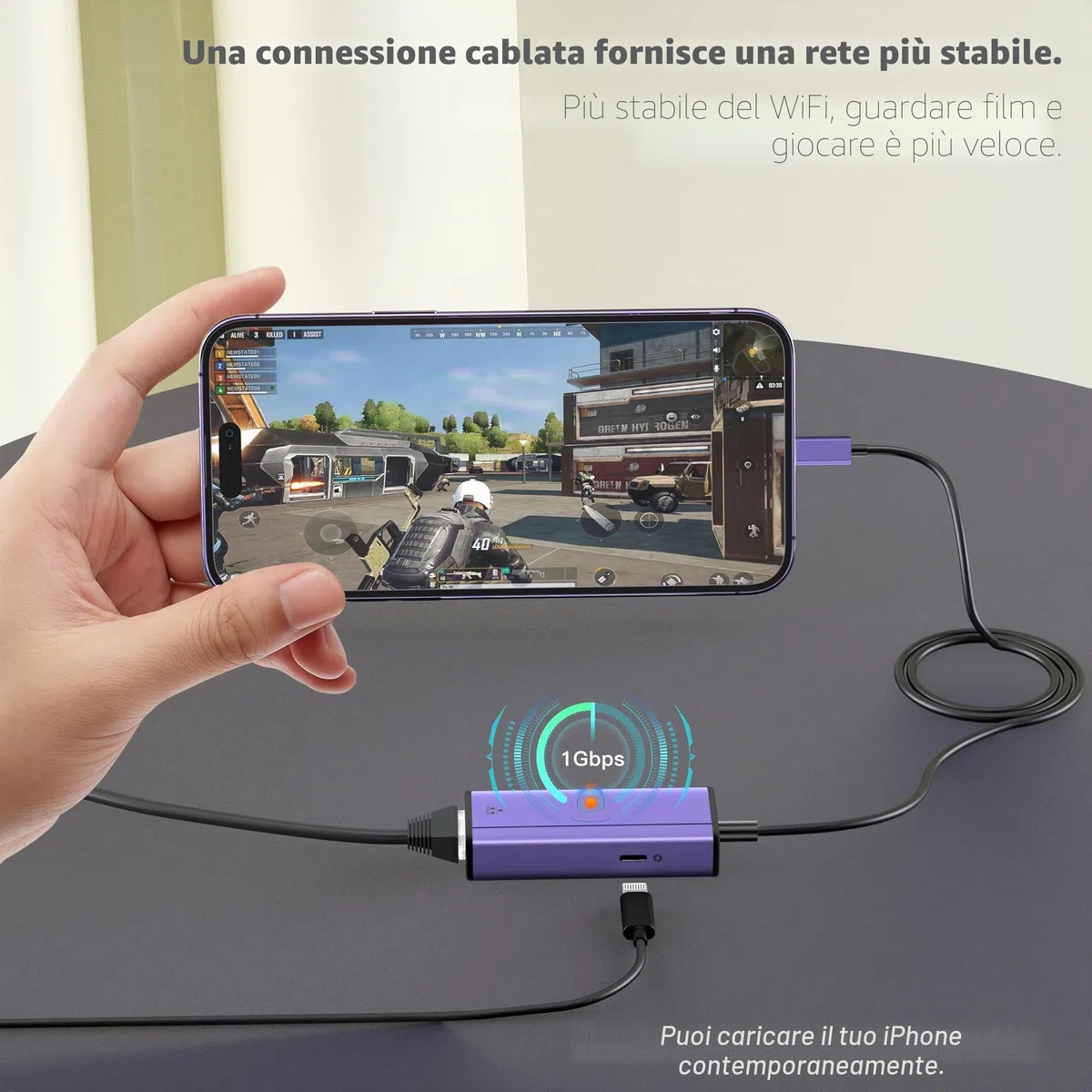 sunshot Adattatore da Lightning a Ethernet, 2 in 1 Adattatore Ethernet + Alimentazione con connettore Lightning Compatibile con iPhone/iPad, Supporta Rete Ethernet ad Alta Velocità 1000/100/10Mbps.